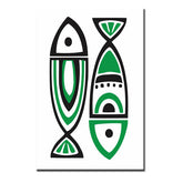 Paint by Numbers Art Line Drawing Two Fishes Facing Each Other